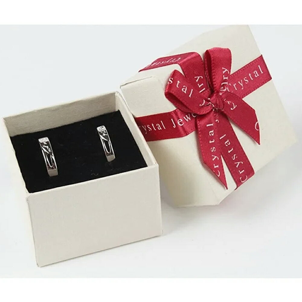 リボンラッピングボックス（レッド/ブルー）（53mmx53mmx38mm） 1個販売 クリーム...