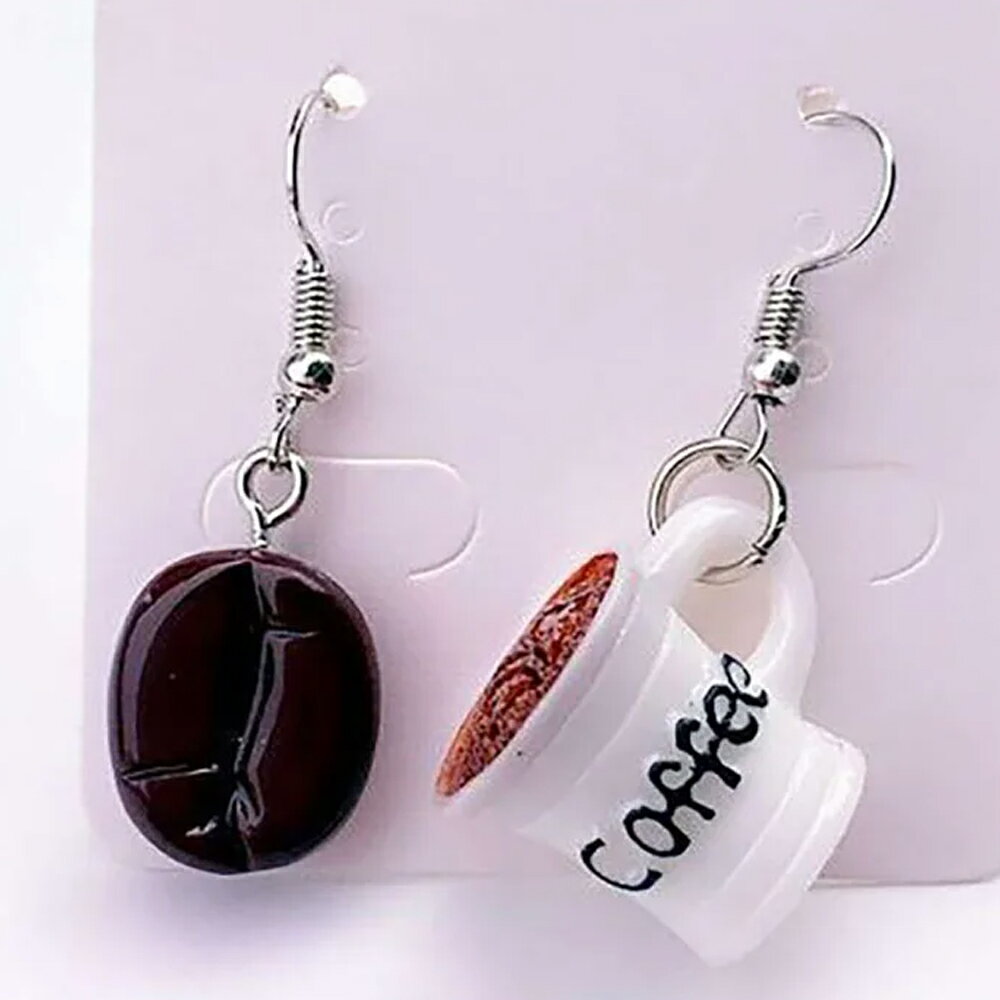 カフェラテとコーヒー豆のピアス 1ペア 20G 20ゲージ 食玩 食品サンプル 喫茶店 カフェ コーヒー マグ..
