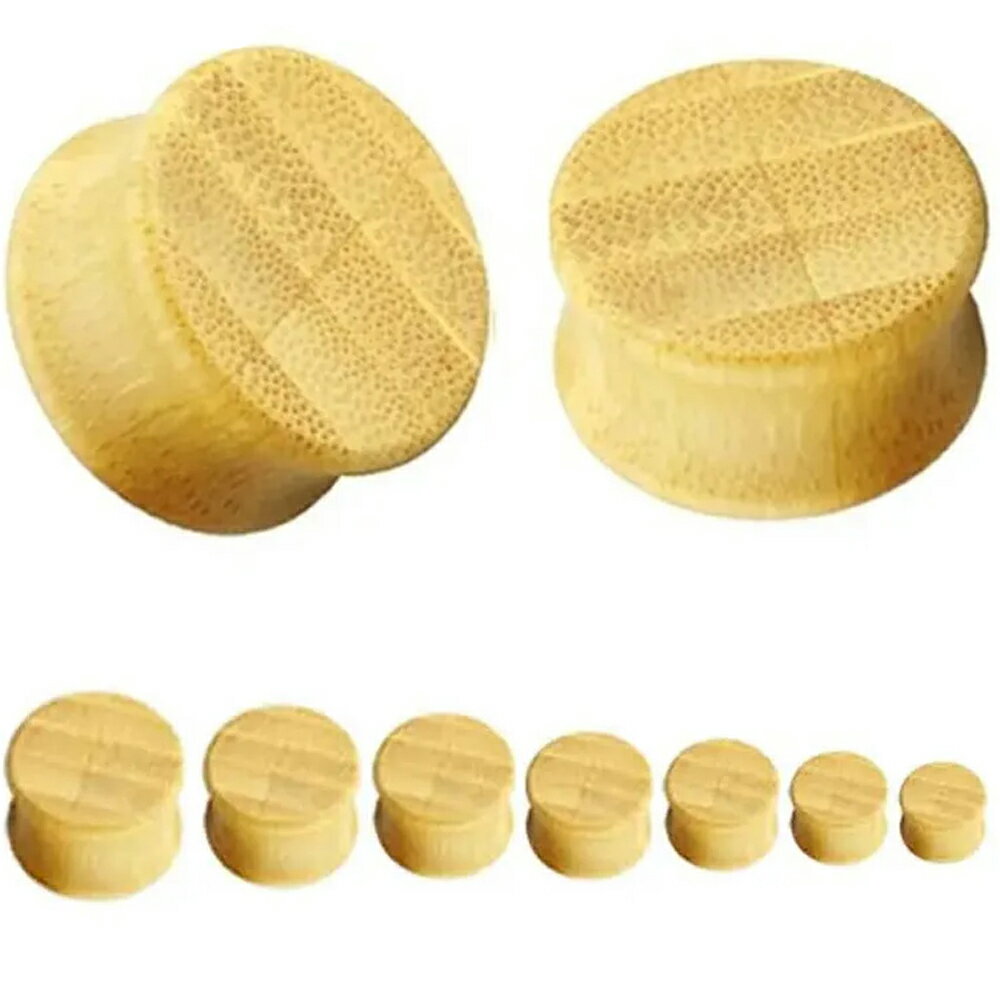 [木製 2G 0G 00G 12mm ボディピアス] バンブー ダブルフレア型プラグ ボディーピアス 1個販売 竹 ウッド トンネル 2ゲージ 0ゲージ 8mm 00ゲージ 10mm 12.0mm 12ミリ 1/2インチ ハーフ シンプル ホール系 メンズ レディース 男性 女性 彼氏 彼女 プレゼント 天然素材 ギフト