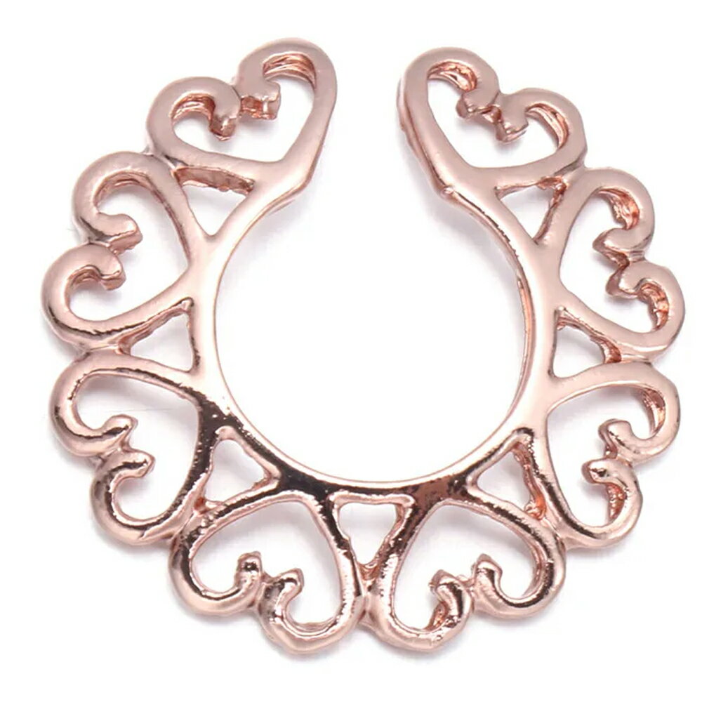 ピンクゴールド ハートニップルクリップ 1個 乳首 ニップル ボディピアス メンズ レディース ニップルジュエリー フェイクニップル 穴あけ不要 挟む はさむ イヤーカフ セプタム イヤリング ボディーピアス 開けない 乳輪 ノンホールピアス 可愛い プレゼント 人気