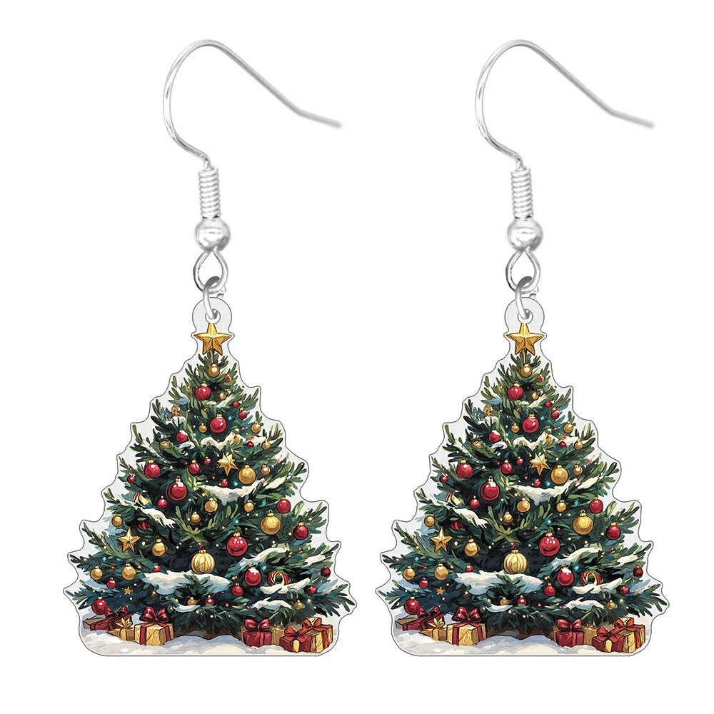 Rakuten - クリスマスツリー リアルステンレスピアス/1ペア販売 20G 20ゲージ 星 木 オーナメント風 おもしろい オモシロ サージカルステンレス316L メンズ レディース 揺れる フックピアス アメリカンピアス アクリル プラスティック プレゼント ギフト