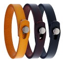 シンプルスタイルレザーブレスレット ダークブラウン 1個販売 メンズ レディース 腕輪 バングル 黒色 茶色 ブラック オレンジ ブラウン 鋲 スタッズ スタッ...