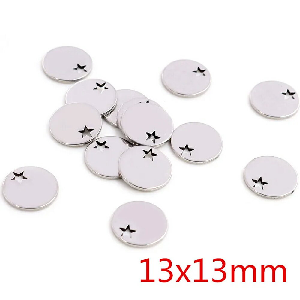 [DIY サージカルステンレス316L製 チャームパーツ] ラウンドスター ステンレスパーツ 1個販売 星 丸型 ドッグタグ メンズ レディース ペンダントトップ ネックレスチャーム ピアス イヤリング イヤーカフ ブレスレットボディピアス アンクレット