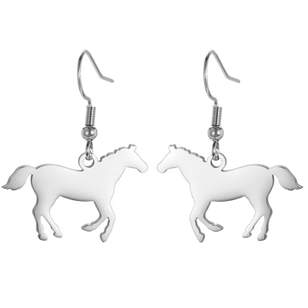 ホース ステンレスピアス 1ペア販売 20G 20ゲージ 馬の顔 ウマ 干支 午 年末年始 イベント 競馬ファン ペットショップ 動物 アニマル 銀色 シルバー ステンレス製 おもしろい ユニーク メンズ レディース 揺れる フックピアス アメリカンピアス つけっぱなし
