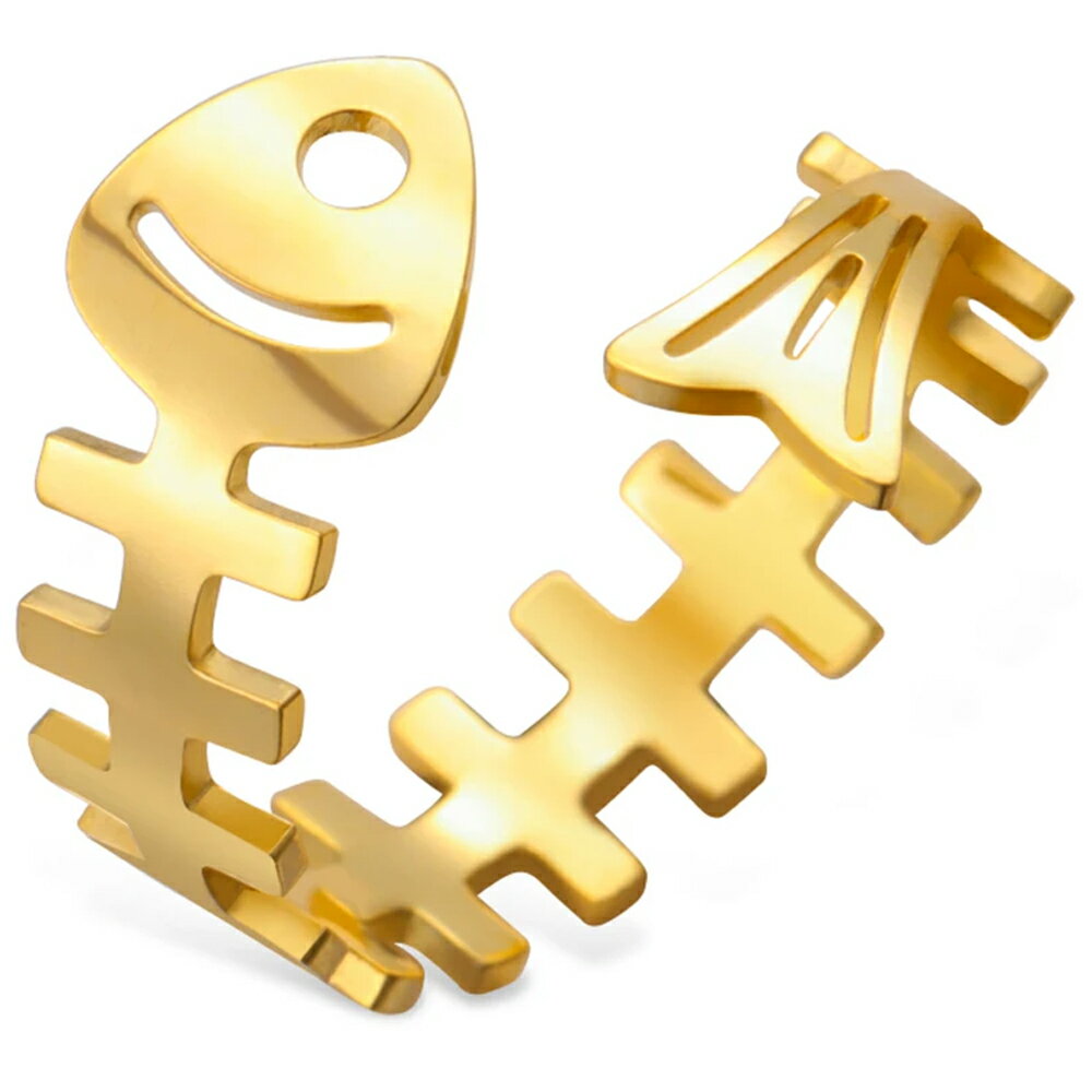 ゴールデンフィッシュボーンステンレスリング（RWX008）サイズ/16号/17号/18号/19号/20号/21号/22号/23..