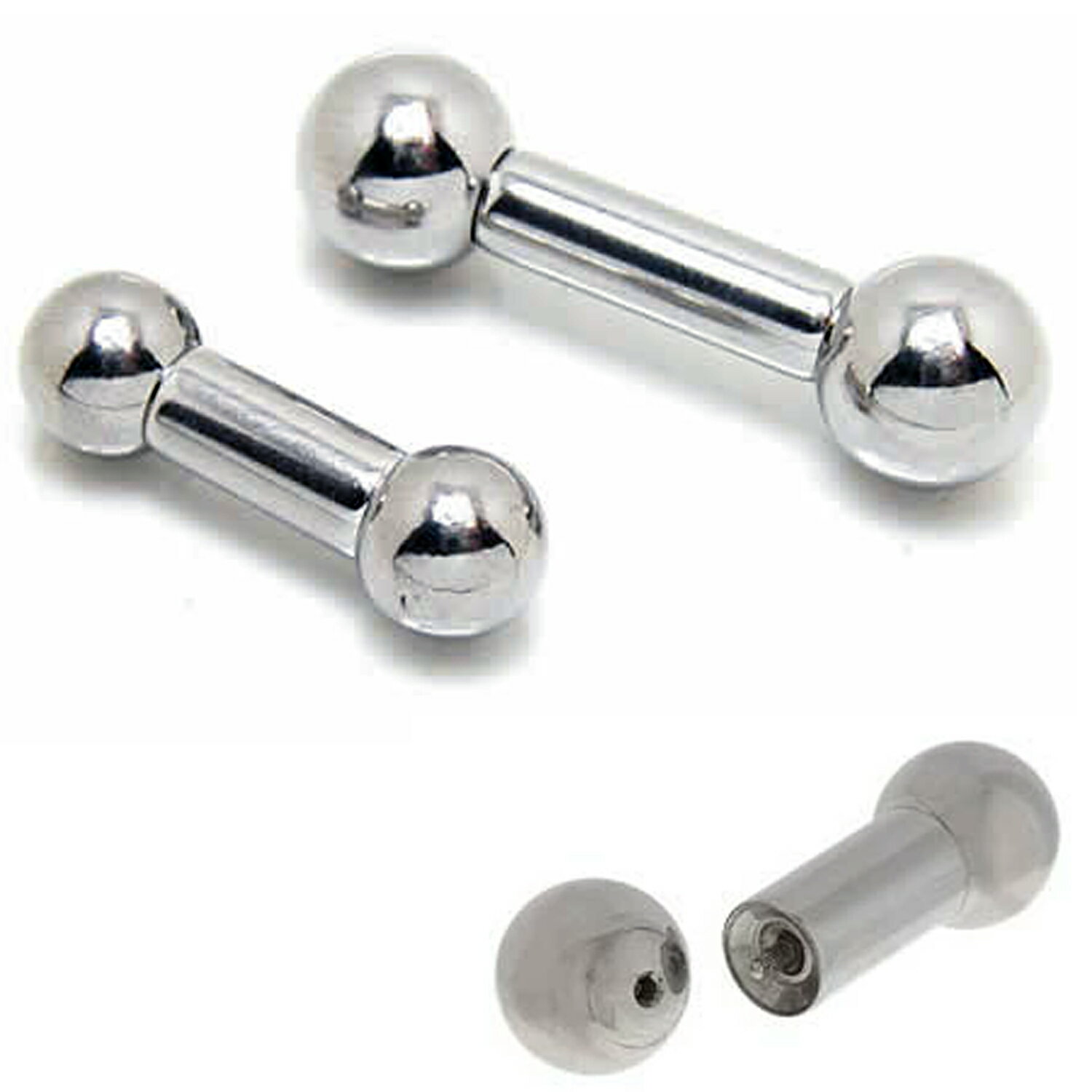 [4G] ストレートバーベル 4ゲージ サージカルステンレス316L メンズ レディース 定番 ファーストピアス セカンドピアス 開ける 内径 長い 短い インダストリアル 舌ピアス 軟骨 ニップル 乳首 真っ直ぐ ネジボール 両側 ボディーピアス シンプル ボールタイプ 丸