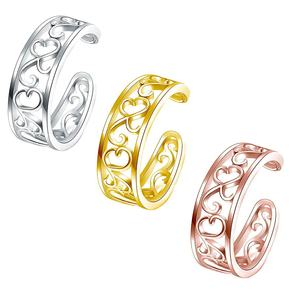 ピアス専門ショップGreen Piercingのステンレス ラティスハート トゥリング 1個販売 リングサイズ/09号 フリーサイズ イバラ 茨 パルメット トライバル 唐草 シルバー ゴールド ピンクゴールド 足の指輪 トーリング 足のリング ピンキーリング レディース メンズ ファランジリング ミニリング｜アングル2