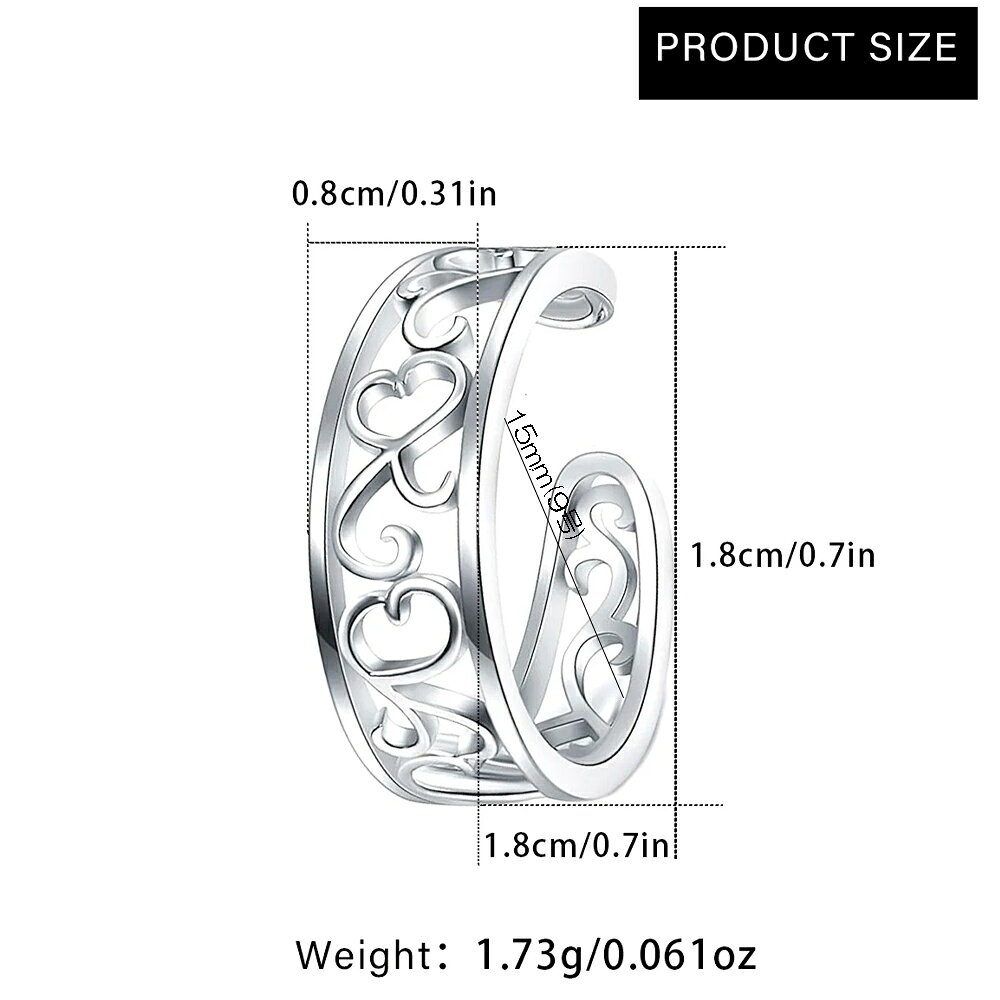 ピアス専門ショップGreen Piercingのステンレス ラティスハート トゥリング 1個販売 リングサイズ/09号 フリーサイズ イバラ 茨 パルメット トライバル 唐草 シルバー ゴールド ピンクゴールド 足の指輪 トーリング 足のリング ピンキーリング レディース メンズ ファランジリング ミニリング｜アングル3