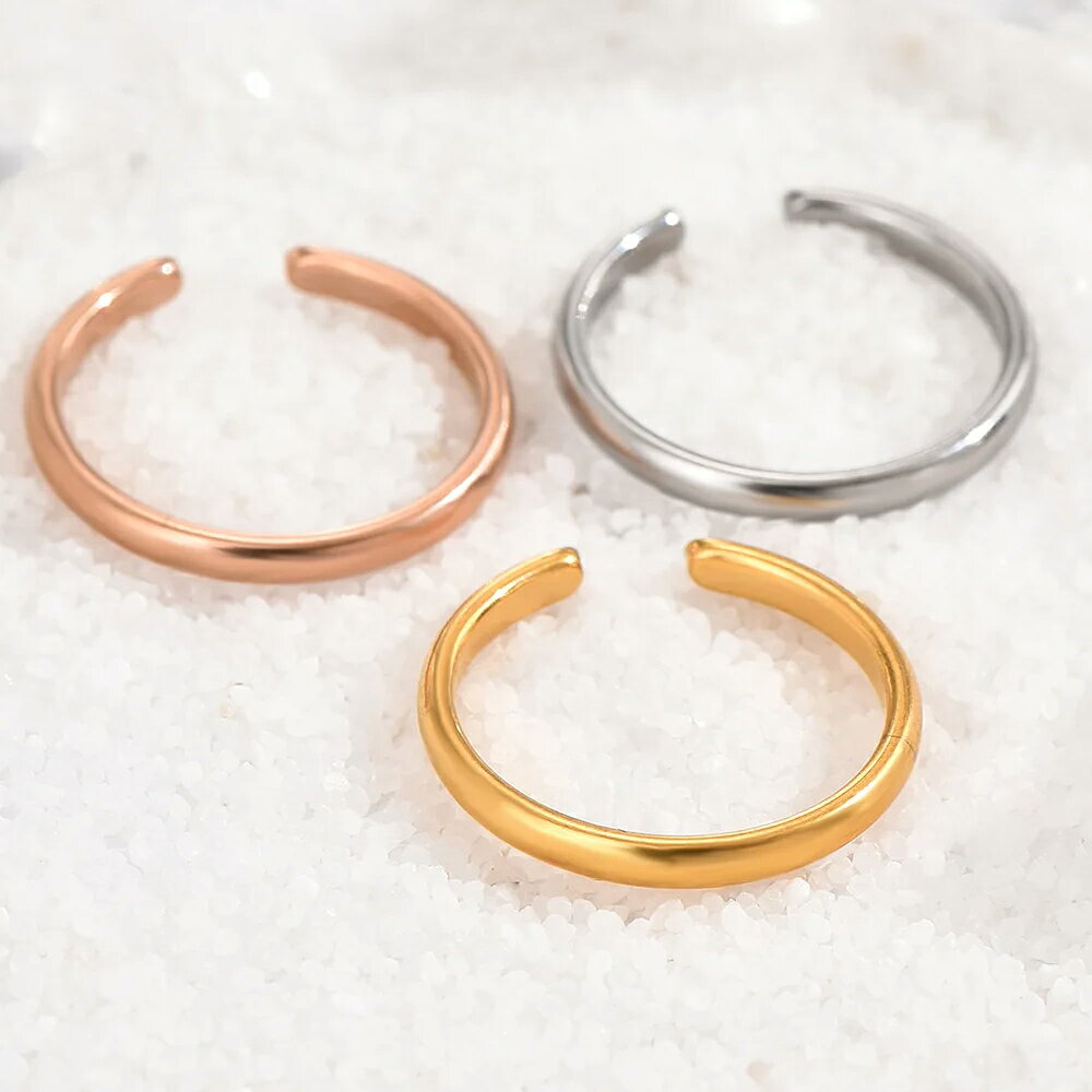 ピアス専門ショップGreen Piercingのステンレス プレーン 定番 シンプル トゥリング 1個販売 リングサイズ/09号 フリーサイズ シルバー ゴールド ピンクゴールド 足の指輪 トーリング 足のリング ピンキーリング レディース メンズ ファランジリング ミニリング 小指 関節 指先 大きめ 男性にも 細め｜アングル3