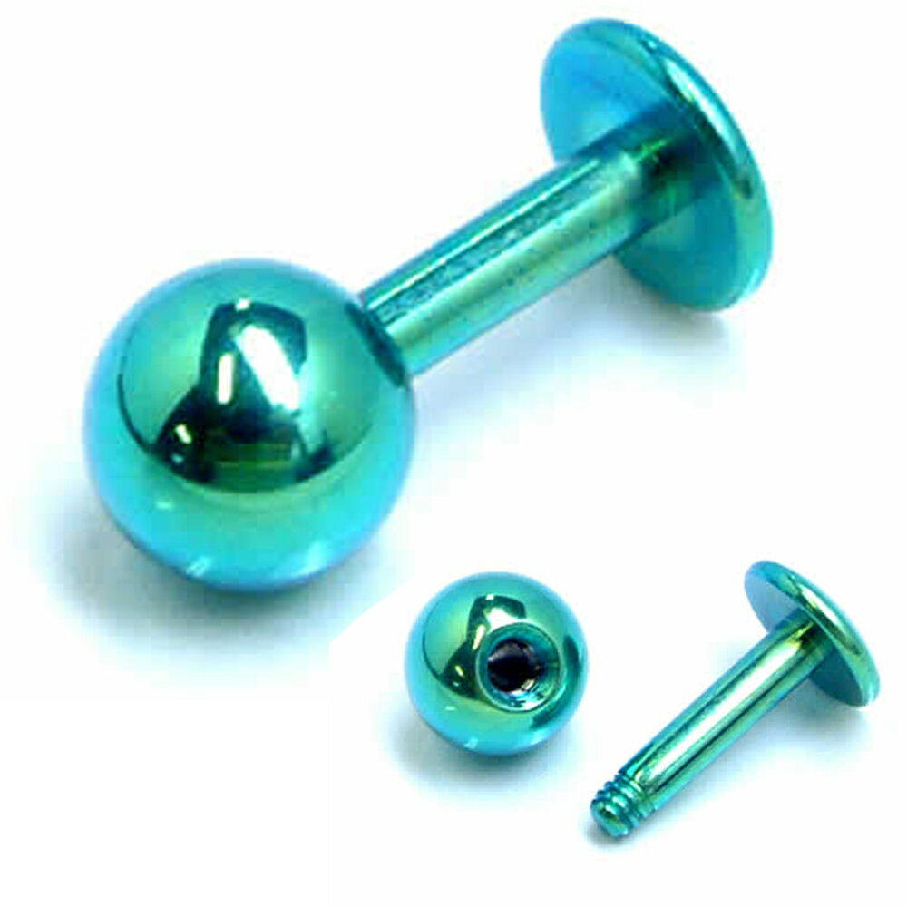 [ 14G 緑色 チタングレード23 ボディピアス ] グリーンチタンラブレット 14ゲージ 14ga ボディーピアス チタン チタン合金 ボールパーツ ネジパーツ メンズ レディース ニッケルフリー トラガス ヘリックス ファーストピアス セカンドピアス リップ 口ピアス 軟骨