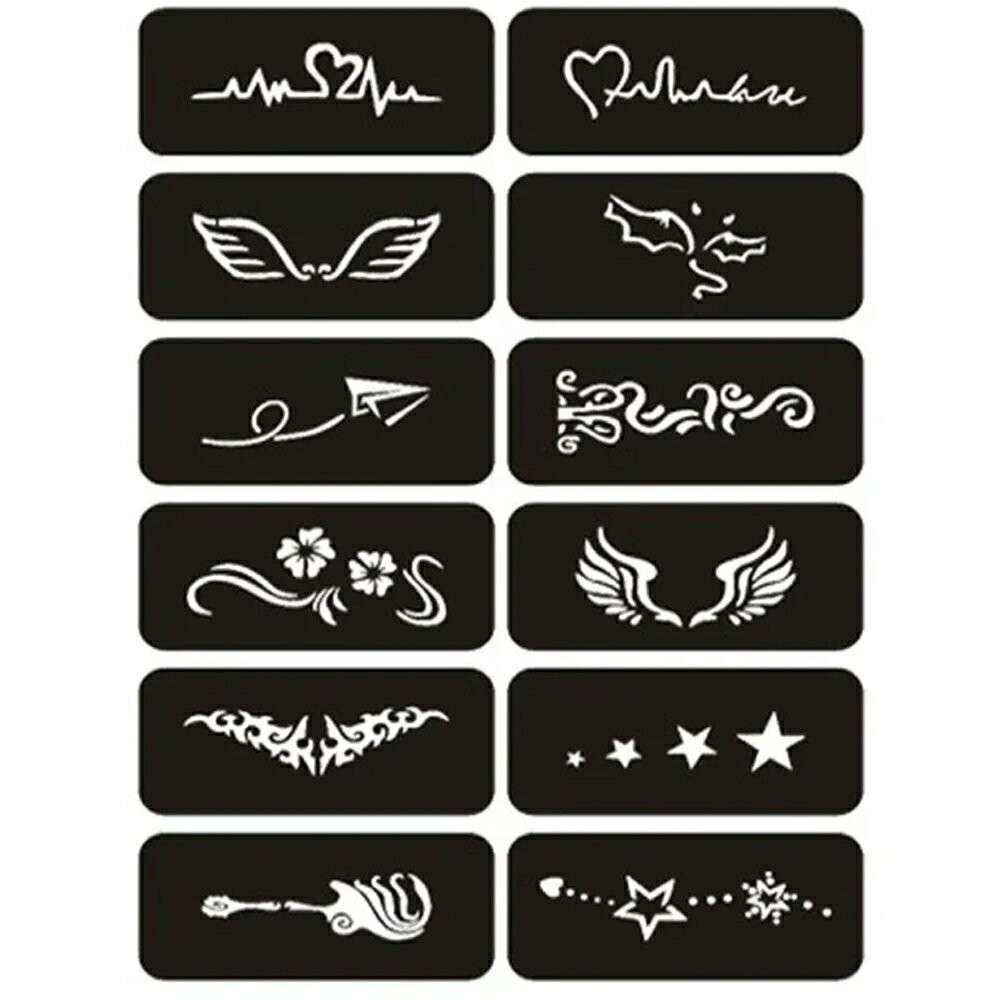 ステンシルシートステッカー 1シート販売 手 足 ハンド 顔 フェイス フット 背中 肩 腕 腹 ヘナタトゥー シール 貼る シール ボディーペイント 入れ墨 入墨 刺青 トライバル 型紙 フェイクタトゥー メンズ レディース 男性 女性 シール 簡単 セルフ 自分で