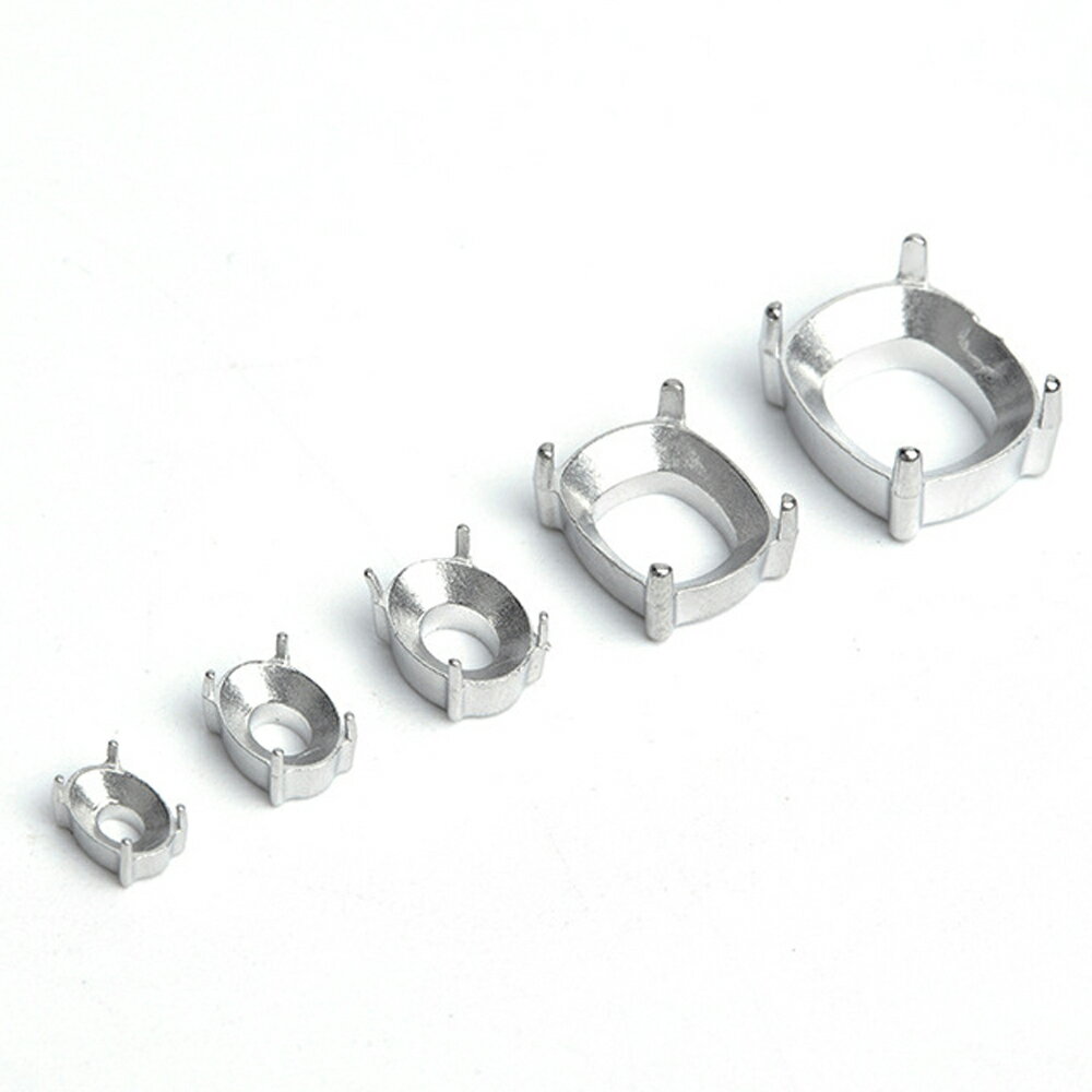 [4mmx6mm 5mmx7mm 6mmx8mm 8mmx10mm 10mmx12mm] DIY ステンレスオーバルタテヅメ台座 1個 サージカルステンレス316L 爪 皿 ステンレスパーツ リング ピアス 指輪 ペンダントトップ 楕円形 メンズ レディース ルース 裸石 天然石 キュービックジルコニア 金具 部品 ベース