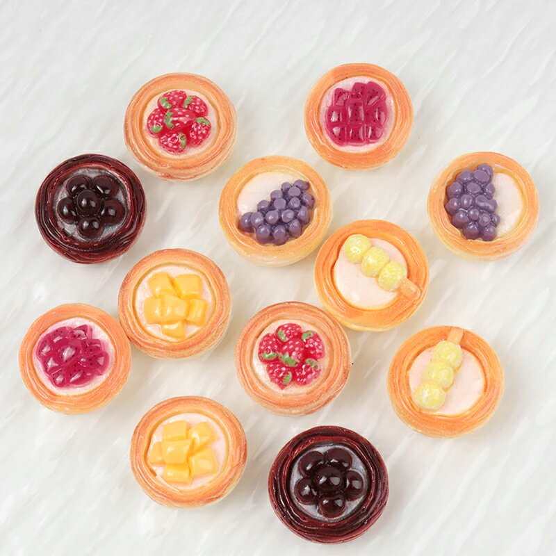 タルト アクリルパーツ/3個セット販売 DIY クラフトパーツ ドールハウス 人形の家 食べ物 フード エッ..
