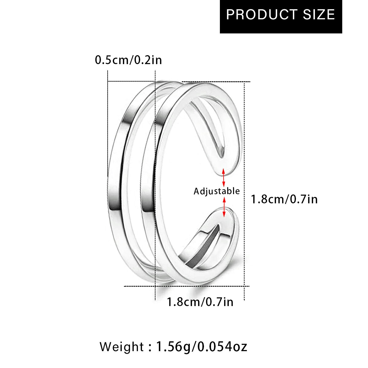 ピアス専門ショップGreen Piercingのステンレス ダブルライン トゥリング 1個販売 リングサイズ/09号 フリーサイズ シンプル 2連風 プレーン シルバー ゴールド ピンクゴールド 足の指輪 トーリング 足のリング ピンキーリング レディース メンズ ファランジリング ミニリング｜アングル3