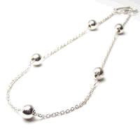 Rakuten - ボールシルバー ブレスレット 1個販売 シルバー925 スターリングシルバー メンズ レディース 刻印あり プレゼント 銀色 本物 高級 大人 丸い 球体 玉 小豆チェーン あずきチェーン 細い シンプル 重ね付け おしゃれ 彼氏 彼女 スーツ カジュアル 誕生日 ギフト 贈り物に最適