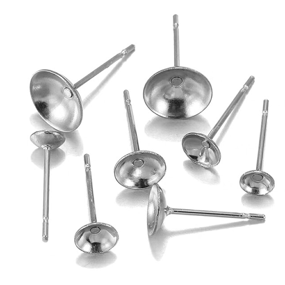 [ルース用 台座の大きさ：3mm 4mm 5mm 6mm 8mm 10mm ] 丸皿台座ステンレスDIY用ス...