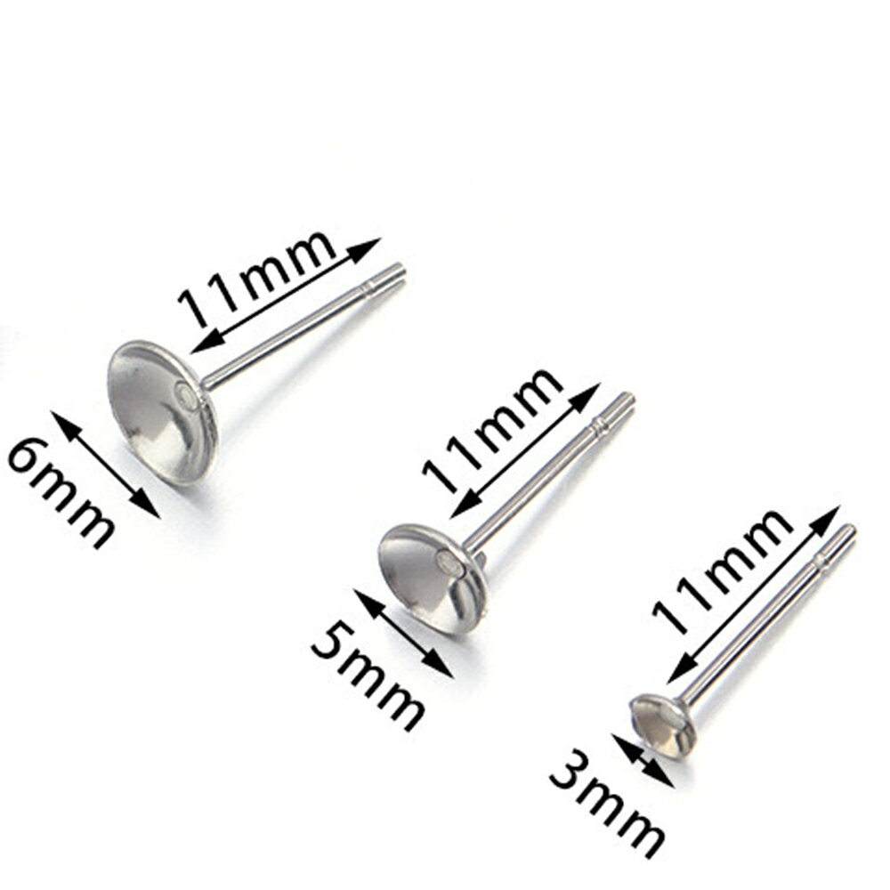 [ルース用 台座の大きさ：3mm 4mm 5mm 6mm 8mm 10mm ] 丸皿台座ステンレスDIY用ス...