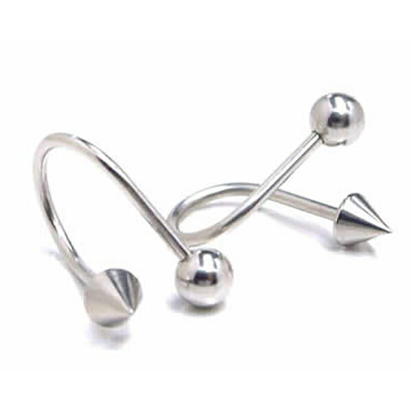 Rakuten - [ 14G スパイラルバーベル ] イリュージョン ボール コーン スパイラル ツイストバーベル 14ゲージ 14GA ボディピアス サージカルステンレス316L アレルギー メンズ レディース 回る スクリュー スクリュウ ネジパーツ へそ 耳 軟骨 クチ 口 臍 ヘリックス 回転 巻く