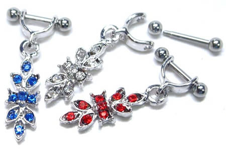 ディープフォレストシールドバーベル 16ゲージ 16G ボディピアス ストレートバーベル サージカルステンレス316L 軟骨ピアス ヘリックス トラガス 低アレルギー メンズ レディース ジルコニア 揺れる ラインストーン 18Gに変更可能