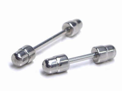 ビュレッツストレートバーベル 14ゲージ 14G 軟骨 耳 ヘリックス トラガス アンテナ 舌ピアス 乳首 ニップル ボディピアス メンズ レディース 低アレルギー 内径 長い 短い サージカルステンレス316L 両側ネジパーツ組み換え可能 個性的なパーツ