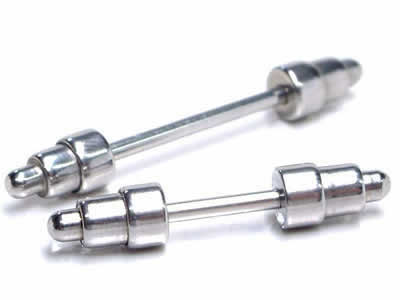 ダムスストレートバーベル 14ゲージ 14G 軟骨 耳 ヘリックス トラガス アンテナ 舌ピアス 乳首 ニップル ボディピアス メンズ レディース 低アレルギー 内径 長い 短い サージカルステンレス316L 両側ネジパーツ組み換え可能 おもしろ 個性的 ユニーク