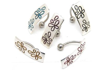 [アウトレット]フリーシールドバタフライへそピアス トップダウン 14ゲージ 14G ヘソピアス 臍ピアス レディース ボディピアス ボディーピアス サージカルステンレス316L バナナバーベル カーブバーベル 低アレルギー チョウチョウ 蝶 ネイブル