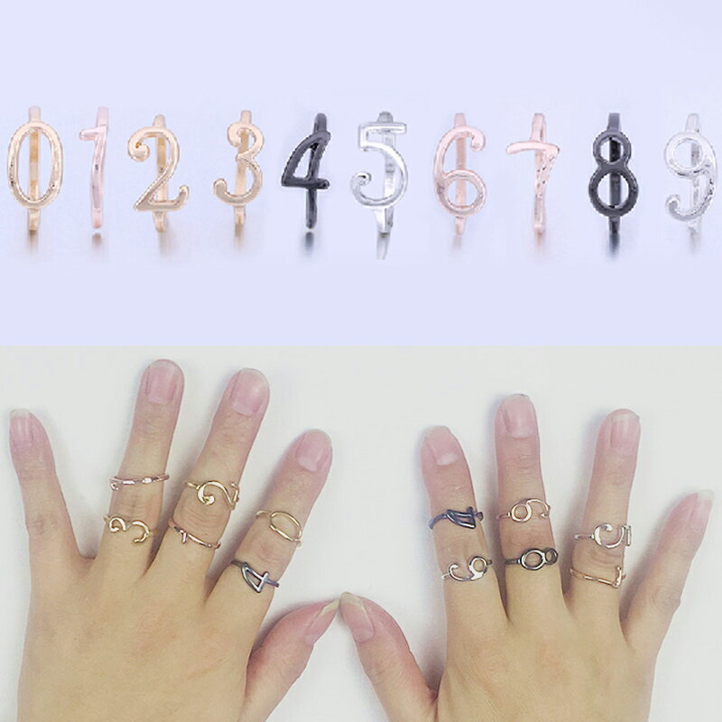 ナンバーリング 1個販売 数字 13号 ピンクゴールド ゴールドリング シルバーリング ブラックリング 指輪 メンズ レディース ペアリング 関節の指輪 ファラ...
