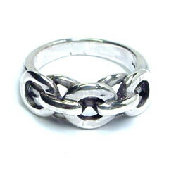 リングチェーン シルバーリング サイズ/15号 小さめサイズ 鎖 クサリ おもしろ 面白い 男性 女性 本物の銀 指輪 スターリングシルバー 親指 中指 人差し...