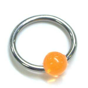 ピアス専門ショップGreen Piercingの[16G リング型 ボディピアス] アクリルボールキャプティブビーズリング 1個販売 16ゲージ 16gage プラスティックボール ボディーピアス サージカルステンレス316L メンズ レディース 軟骨 へそピアス 耳たぶ トラガス ヘリックス シンプル プレーン CBR カラフル プレゼント｜アングル2