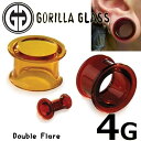 [ 4G GORILLA GLASS ボディピアス ] ゴリラグラスダブルフレア 4ゲージ Borosilicate Bulletholes Double Flare 4ga ゴリラグラスジュエリー 海外ブランド 金属アレルギー対応 メンズ レディース ゴリラガラス プラグ ガラス製 ゴリラグラス社製 ガラスジュエリー クリア