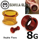 8G GORILLA GLASS ボディピアス ゴリラグラスダブルフレア 8ゲージ Borosilicate Bulletholes Double Flare 8ga ゴリラグラスジュエリー 海外ブランド 金属アレルギー対応 メンズ レディース ゴリラガラス プラグ ガラス製 ゴリラグラス社製 ガラスジュエリー クリア