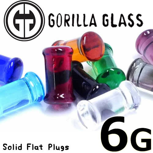 6G GORILLA GLASS ボディピアス ゴリラグラスプラグ 6ゲージ（Simple Plug シンプルプラグ（ダブルフレア）） 6ga ゴリラグラスジュエリー 海外ブランド 金属アレルギー対応 メンズ レディース ゴリラガラス ゴリラグラス社製 クリア 透明 人気 プレゼント 男 女