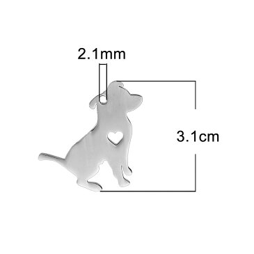 お座りドッグステンレスパーツ/1個販売 犬 イヌ アニマル 動物 ネームタグ 首輪 プレート ステンレス製 ペンダントトップ トップ チャーム DIY フリマ 自分で作る ハンドメイド 手作り 金具 手芸 アクセサリー ピアス ブレスレット インスタ 名前プレート ワンちゃん ハート