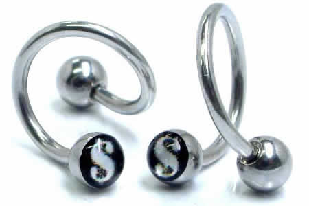 [ 16G スパイラルバーベル ] ドルマーク スパイラル ツイストバーベル 16ゲージ 16GA ボディピアス サ..