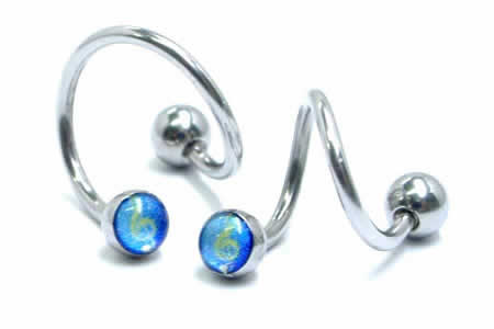 [ 16G スパイラルバーベル ] ミュージック スパイラル ツイストバーベル 16ゲージ 16GA ボディピアス サージカルステンレス316L アレルギー メンズ レディース スクリュー スクリュウ ネジボール へそ 耳 軟骨 クチ 口 臍 ヘリックス 回転 グルグル 巻く ト音記号 音符