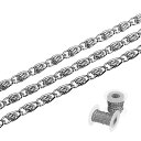 3mmグリークキーリングステンレスチェーン 10cm単位 ステンレス製 DIY ネックレス ブレスレット アンクレット パーツ 量り売り チョーカー 細い シン...