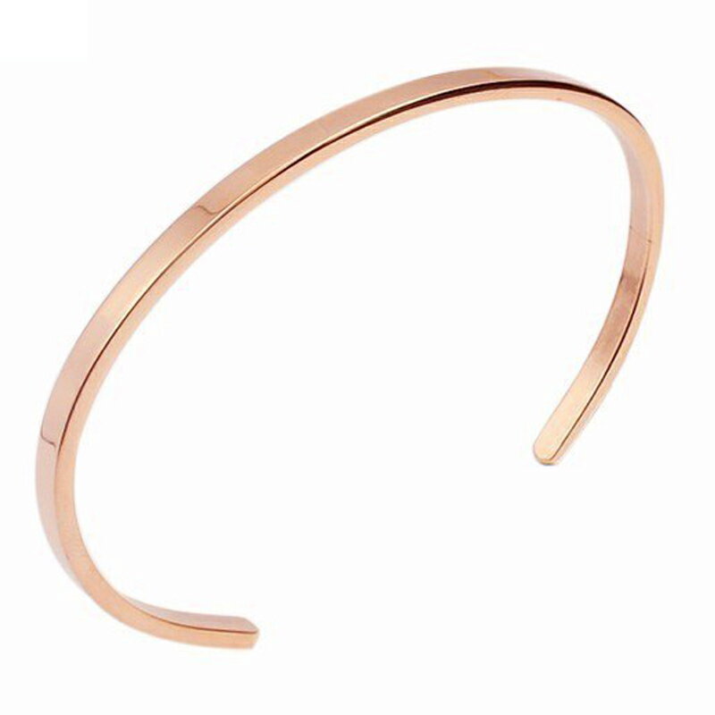 ピンクゴールドスリムステンレスバングル 細身 女性 金 シンプル プレーン 腕輪 サージカルステンレス316L アームレット メンズ レディース 二の腕 高級 ...