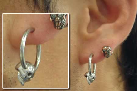 [CBR ボディピアス 14G] スカル キャプティブビーズリング 14ゲージ 1個販売 ガイコツ がい骨 骸骨 髑髏 ドクロ サージカルステンレス316L ボディーピアス メンズ レディース 立体 リアル 3D リング型 ヘリックス 軟骨 耳 人気 シンプル プレゼント ギフト 銀色 シルバー