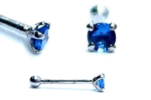 ピアス専門ショップGreen Piercingの[ 20G 鼻ピアス ボディピアス ] ロイヤルジュエルノーズスタッド 20ゲージ 20ga サージカルステンレス316L ボディーピアス たて爪 立て爪 立爪 ラインストーン キュービックジルコニア クリスタル メンズ レディース アクア ペリドット ピンク サファイア パープル レッド｜アングル2