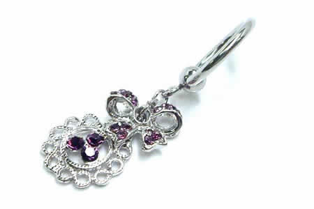 [16G 14G CBR型 ボディピアス] リボンレースチャーム キャプティブビーズリング 1個販売 16ゲージ 14ゲージ 16g 14g サージカルステンレス316L キャプティブリング リング レディース へそピアス 軟骨 乳首 耳 ヘリックス 揺れる ボディーピアス ラインストーン