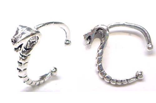 キングコブラ イヤーカフ 1個販売 シルバー925 スターリングシルバー メンズ レディース はさむ 挟む 高級 軟骨 イヤリング 開けない イヤークリップ ノンホールピアス ノンホールイヤリング あけない 子供 大人 痛くない 蛇 スネイク スネーク ヘビ おもしろ 面白い