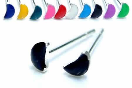 ストーンムーンスタッドピアス/1ペア販売 両耳 お月様 可愛い 小さい シルバー925 スターリングシルバー 銀 高級 オリジナル シルバーピアス メンズ レディース 耳 軟骨 20G 20ゲージ おもしろ 個性的 ユニーク 面白