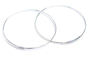 シンプルバーリングピアス:35mm/1ペア スターリングシルバー シルバー925 セグメントリング シームレスリング 耳たぶ 軟骨 鼻 メンズ レディース 20G 20ゲージ ボディピアスのようなシルバーピアス フープピアス シンプル プレーン 細い スリム ノーズリング 大きめ 2個