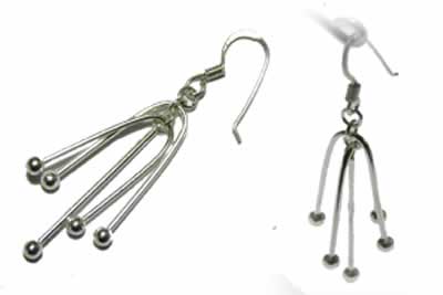 Rakuten - レイニーフックピアス/1ペア 両耳 シルバーピアス アメリカンピアス シルバー925 スターリングシルバー メンズ レディース 揺れる 22G 22ゲージ 雨 おもしろ 面白い オモシロ ユニーク ハンドメイド 手作り 耳にかけるピアス フックタイプ 本物 銀のピアス 高級