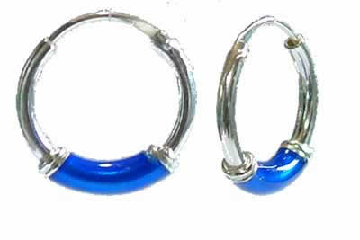 ワンポイントカラーリングピアス：外径サイズ12mm/1ペア 両耳 シルバーピアス 20G 20ゲージ フープピア..