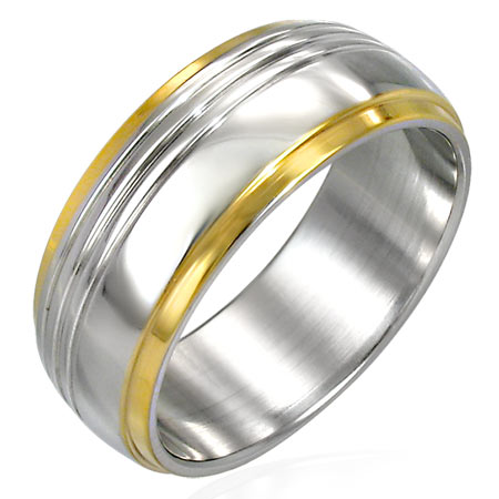 ドンキーゴールドリング(LRC030)サイズ/12号 甲丸リング 金色 丸みあり ステンレスリング 指輪 サージカルステンレス316L 低アレルギー メンズ レ...