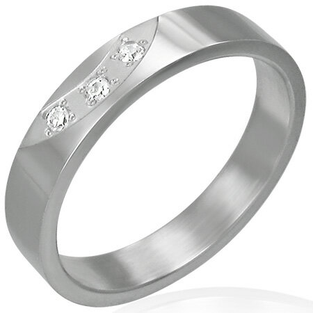 アーチジュエルステンレスリング(RAD028)サイズ/09号/12号 ジルコニア 細い スリム クリスタル ステンレスリング 指輪 サージカルステンレス316L...