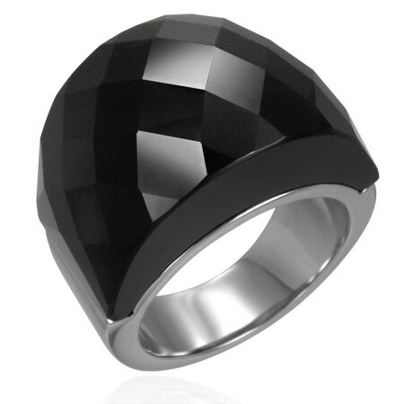 ブラックアゲートバルーンリング(RBR036)サイズ/20号 天然石 ステンレスリング 指輪 サージカルステンレス316L 低アレルギー メンズ レディース ペ...