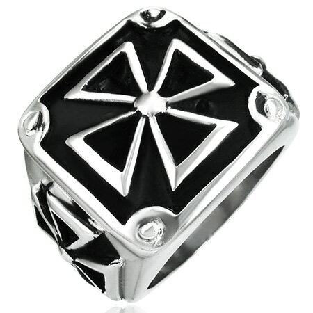 クラシッククロスステンレスリング(RMT045)サイズ/20号/27号/28号 十字架 ロザリオ ゴシック 指輪 サージカルステンレス316L 低アレルギー メ...