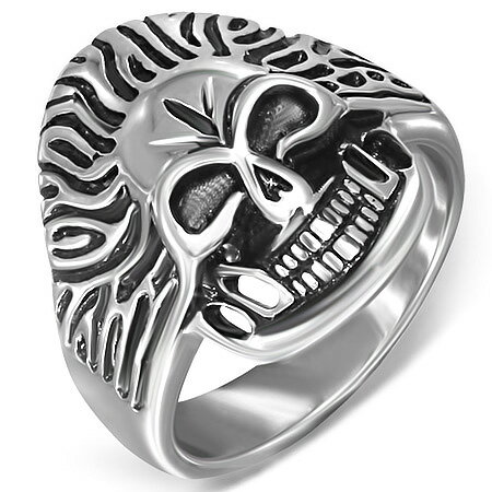 スカリオンステンレスリング(RMT206)サイズ/25号 ドクロ ガイコツ 指輪 サージカルステンレス316L 低アレルギー メンズ レディース ペアリング プ...